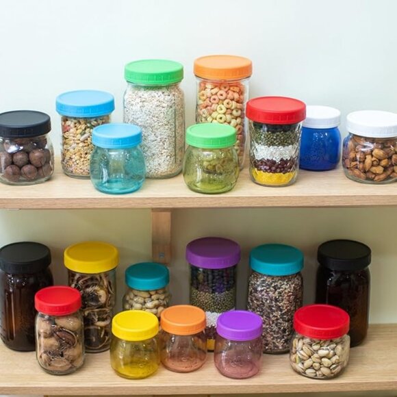 Mason Jar Storage Lid, Wide Mouth, Lime Green - Picture 3 of 11